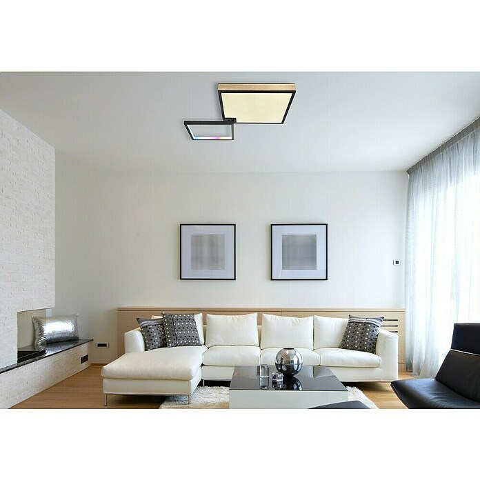 Globo LED stropna svjetiljka Jacky  (40 W, Topla bijela, Crna, smeđa, D x Š x V: 855 x 550 x 100 mm) | BAUHAUS