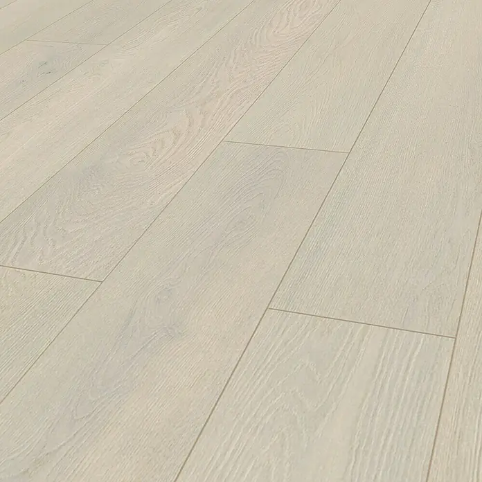 Krono Original Laminat Atlantic 10 - Alpaca Ethereal Oak, Landhausdiele, 1.288 x 195 x 10 mm - Helles Holzlaminat mit Maserung, ideal für ein modernes Interieur. Strapazierfähig, pflegeleicht und optisch ansprechend.