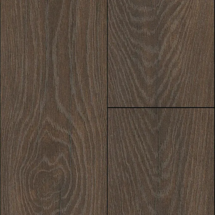 Krono Original Laminat Atlantic 10 - Espresso Carpenter Oak, Landhausdiele, 1.288 x 195 x 10 mm - Abbildung eines dunkelbraunen Laminatbodens mit deutlicher Holzmaserung, ideal für moderne Innenräume.