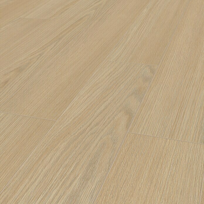 Krono Original Laminat Super Natural Linen Sheridan Oak (1.288 x 195 x 8 mm, Landhausdiele, Linen Sheridan Oak) | BAUHAUS