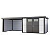 Telluria Metallgerätehaus Classico 3030 mit Lounge L links (Außenmaß inkl. Dachüberstand (B x T): 662 x 318 cm, Stahl, Weiß/Anthrazit, Ohne Set) | BAUHAUS