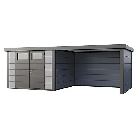 Telluria  Metallgerätehaus Classico 3030 mit Lounge L rechts