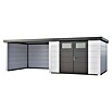 Telluria Metallgerätehaus Classico 3030 mit Lounge L links (Außenmaß inkl. Dachüberstand (B x T): 662 x 318 cm, Stahl, Weiß, Ohne Set) | BAUHAUS