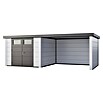 Telluria Metallgerätehaus Classico 3030 mit Lounge L rechts (Außenmaß inkl. Dachüberstand (B x T): 662 x 318 cm, Stahl, Weiß, Ohne Set) | BAUHAUS