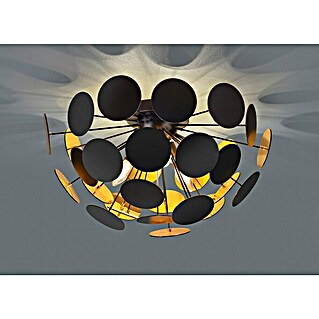 Reality Leuchten Deckenleuchte rund Discalgo (40 W, Ø x H: 540 mm x 30 cm, Gold, Schwarz, E14)