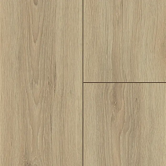 Krono Original Laminat Super Natural - Wheat Pistachio Oak, Landhausdiele, 1.288 x 195 x 8 mm - Nahaufnahme von hellem Holzparkett, das eine natürliche und warme Textur zeigt. Ideal für moderne Innenräume.