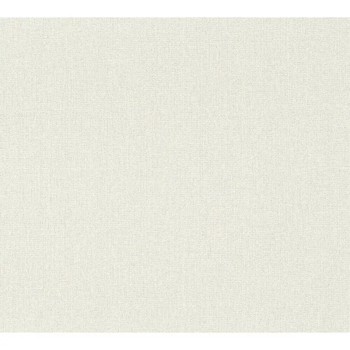 A.S. Création Hygge Vliestapete - Creme, Uni, 10,05 x 0,53 m - Helles Leinwandmuster: Ein neutraler, cremefarbener Hintergrund mit subtiler Textur, ideal für vielseitige Designanwendungen und Projekte.