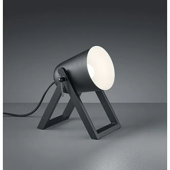 Reality Leuchten Tischleuchte Marc - 25 W, L x B x H: 12,5 x 19,5 x 21 cm, Schwarz, E27 - Schwarze verstellbare Tischleuchte aus Metall mit A-förmigem Ständer, strahlt warmweißes Licht aus.