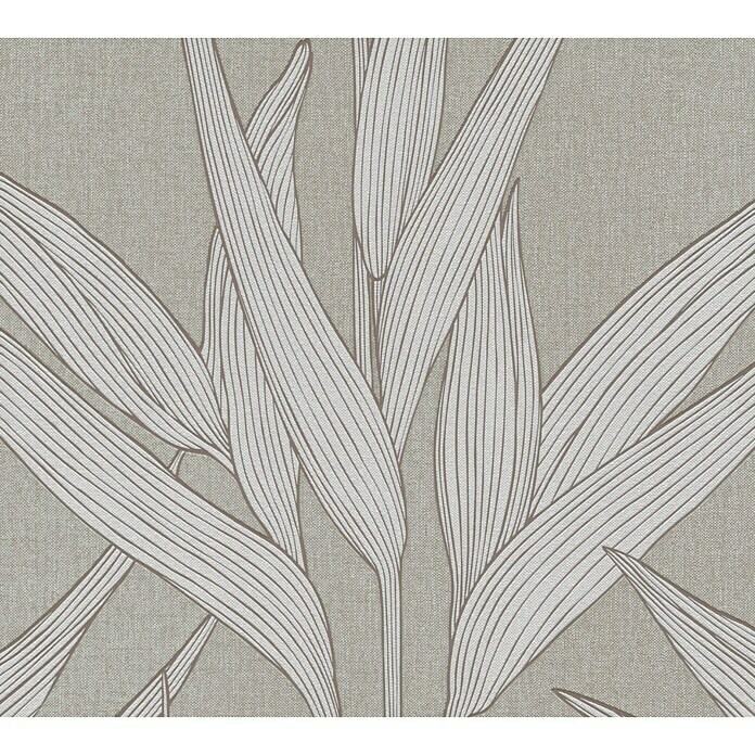 AS Creation | BAUHAUS Vliestapete (Grau/Braun, Floral, m) 0,53 10,05 x Hygge