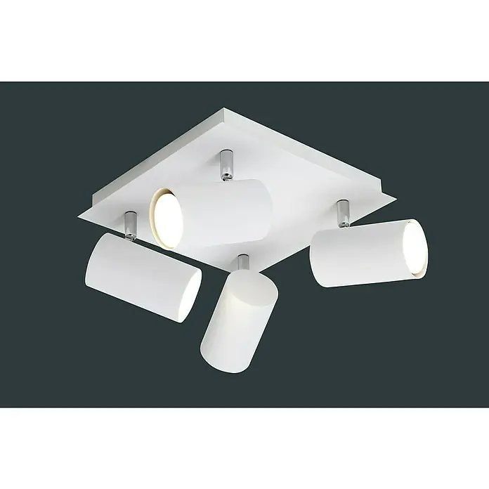 Trio Leuchten Marley Deckenstrahler rund - 140 W, L x B x H: 24 x 24 x 15 cm, Weiß, GU10 - Deckenleuchte mit vier Strahlern.