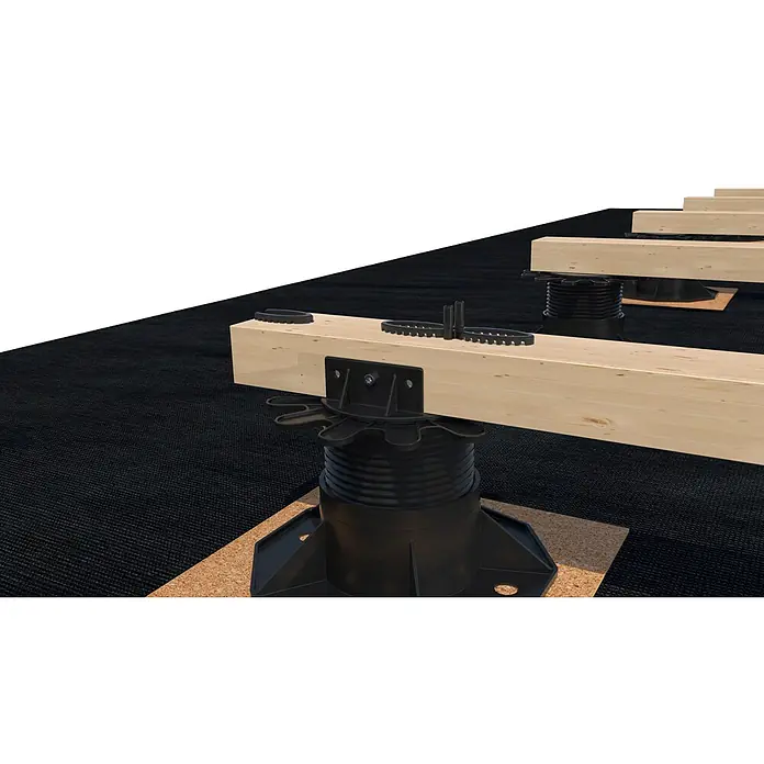 HS Terra Abstandhalter DiviDeck - 200 Stk. - Stufenlos verstellbare Terrassenlager mit Holzträgern für einfache und flexible Terrassenkonstruktionen im Außenbereich.
