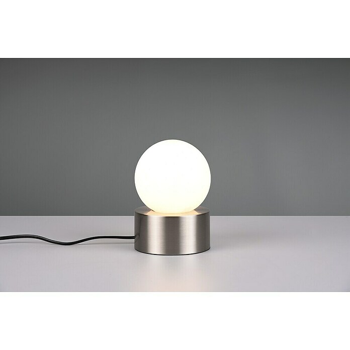 Reality Leuchten Lámpara de sobremesa redonda Countess (Ø x Al: 12 x 17 cm, 25 W, Níquel mate, Plata, E14) | BAUHAUS