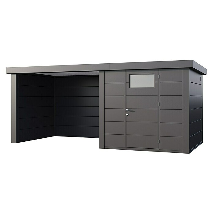 Telluria Caseta metálica Classico 2424 con salón a la izquierda (Medidas ext. (An x Pr): 542 x 258 cm, Acero, Antracita, Sin set) | BAUHAUS