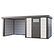 Telluria Caseta metálica Classico 2424 con salón a la izquierda (Medidas ext. (An x Pr): 542 x 258 cm, Acero, Blanco/Antracita, Sin set) | BAUHAUS