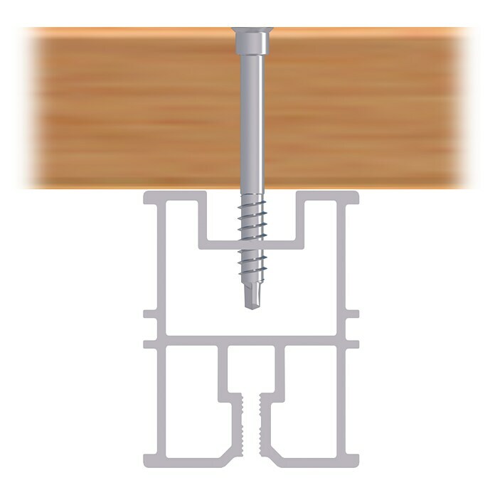 HS Terra Systec Alu-Unterkonstruktion (200 x 4 x 2,4 cm, Schwarz) | BAUHAUS