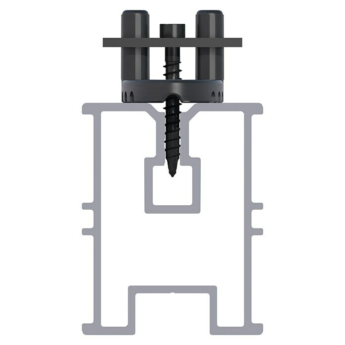 HS Terra Systec Alu-Unterkonstruktion (200 x 4 x 2,4 cm, Schwarz) | BAUHAUS