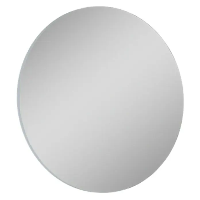 Rahmenspiegel Rund - Durchmesser: 60 cm, Glas - Ein runder, rahmenloser Spiegel mit einer glatten Oberfläche, ideal für Badezimmer oder Flur, der das Licht reflektiert und den Raum optisch vergrößert.