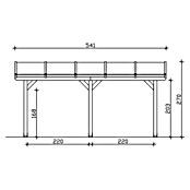 Skan Holz Terrassenüberdachung Bormio (B x T: 541 x 350 cm, Anthrazit, Polycarbonat-Doppelstegplatten, Klar) | BAUHAUS