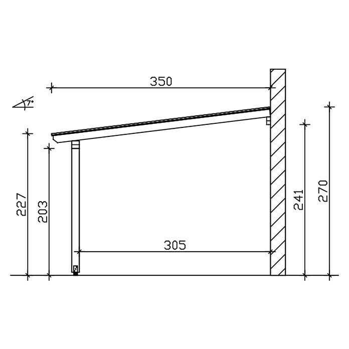 Skan Holz Terrassenüberdachung Bormio (B x T: 648 x 350 cm, Anthrazit, Polycarbonat-Doppelstegplatten, Klar) | BAUHAUS