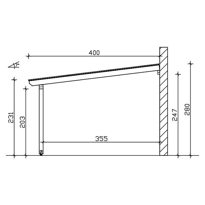 Skan Holz Terrassenüberdachung Bormio (B x T: 648 x 400 cm, Anthrazit, Polycarbonat-Doppelstegplatten, Klar) | BAUHAUS