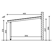 Skan Holz Terrassenüberdachung Bormio (B x T: 648 x 400 cm, Anthrazit, Polycarbonat-Doppelstegplatten, Klar) | BAUHAUS