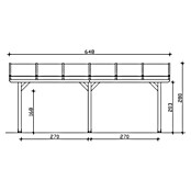 Skan Holz Terrassenüberdachung Bormio (B x T: 648 x 400 cm, Anthrazit, Polycarbonat-Doppelstegplatten, Klar) | BAUHAUS