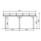 Skan Holz Terrassenüberdachung Bormio (B x T: 541 x 250 cm, Schiefergrau, Polycarbonat-Doppelstegplatten, Klar) | BAUHAUS