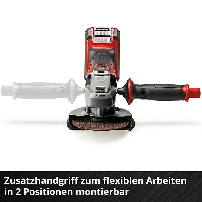 Einhell Power X-Change 18V Akku-Winkelschleifer - 18 V, Ohne Akku, Durchmesser Scheibe: 115 mm - Akku-Winkelschleifer mit flexiblem Zusatzhandgriff für Arbeiten in 2 Positionen montierbar.
