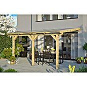 Skan Holz Terrassenüberdachung Bormio (B x T: 434 x 300 cm, Natur, Polycarbonat-Doppelstegplatten, Klar) | BAUHAUS