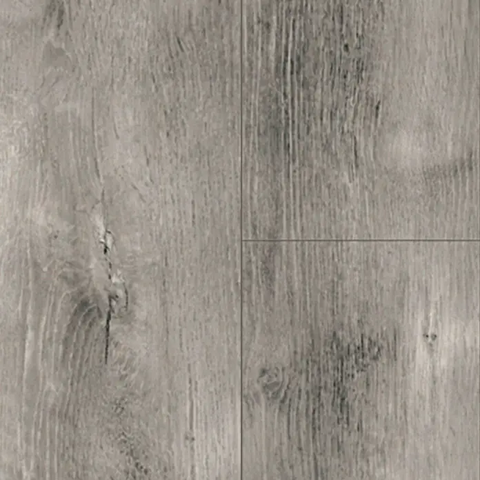 Krono Original Laminatmuster Atlantic 10 Blackwater Oak - 297 x 195 x 10 mm, Landhausdiele, Blackwater Oak - Nahaufnahme von Vinylbodenbelag in Holzoptik, der eine natürliche und strukturierte Oberfläche zeigt. Ideal für stilvolle Innenräume.