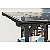 Skan Holz Terrassenüberdachung Bormio (B x T: 434 x 250 cm, Anthrazit, Polycarbonat-Doppelstegplatten, Klar) | BAUHAUS