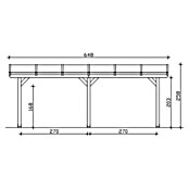 Skan Holz Terrassenüberdachung Bormio (B x T: 648 x 250 cm, Anthrazit, Polycarbonat-Doppelstegplatten, Klar) | BAUHAUS