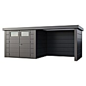 Telluria Metallgerätehaus Classico 2724 mit Lounge S rechts (Außenmaß inkl. Dachüberstand (B x T): 572 x 258 cm, Stahl, Anthrazit, Ohne Set) | BAUHAUS