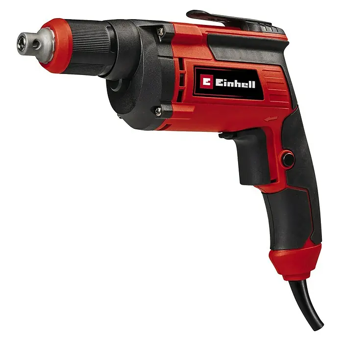 Einhell Classic Trockenbauschrauber TC-DY 710 E - 710 W - Ein roter und schwarzer Trockenbauschrauber der Marke Einhell. Ideal zum Schrauben von Gipskartonplatten im Trockenbau.