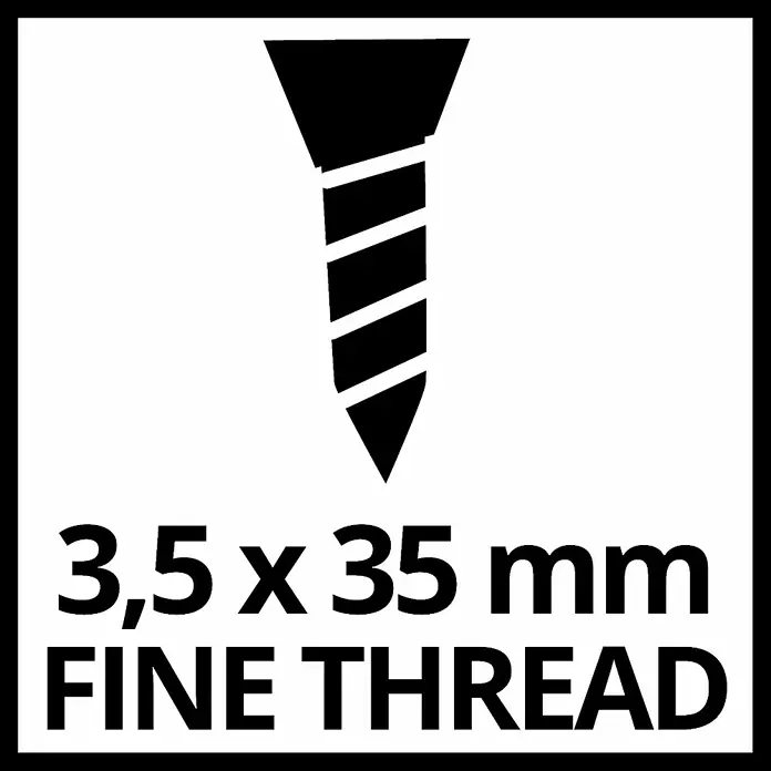 Einhell Schraubengurt Feingewinde - 3,5 mm, 35 mm, 20 Stk. - Symbol für eine 3,5 x 35 mm Feingewindeschraube.