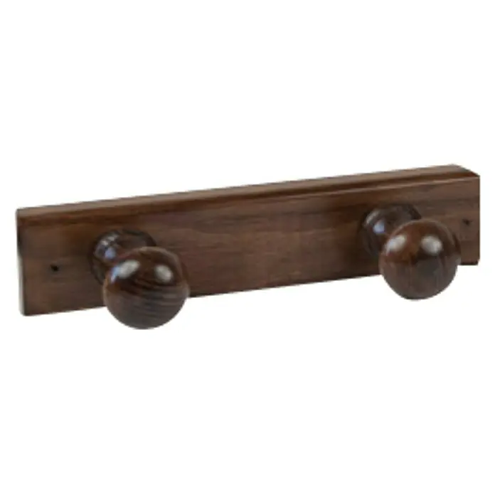 Nesu Perchero 9902 - L x An x Al: 23 x 5 x 72 cm, Madera, Nogal - Perchero de pared de madera con cuatro pomos redondos para colgar chaquetas, abrigos y otras prendas.