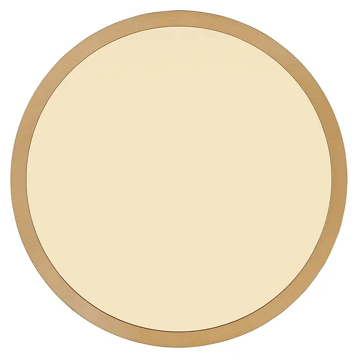 Globo LED-Deckenleuchte rund Sapana - 18 W, Warmweiß, Messing, Ø x H: 29,4 cm x 25 mm - Runde Wandleuchte mit beigem Hintergrund und goldfarbenem Rahmen, die eine elegante und warme Atmosphäre in jeden Raum bringt.