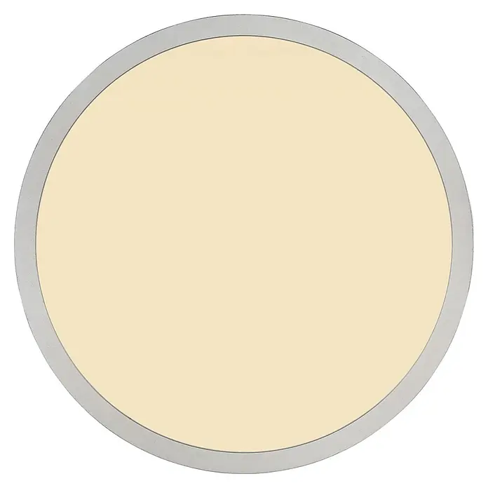 Globo LED-Deckenleuchte rund Sapana - 18 W, Warmweiß, Nickelfarben, Ø x H: 29,4 cm x 25 mm - Runde LED-Deckenleuchte mit einem schlanken silbernen Rahmen und einer warmweißen Lichtabdeckung für eine gemütliche Atmosphäre.