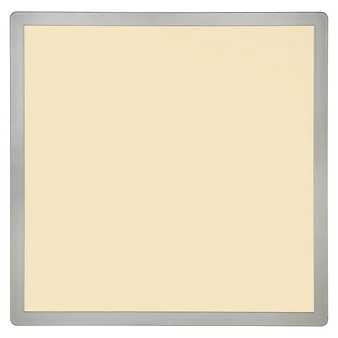 Globo LED-Deckenleuchte Sapana - 18 W, Warmweiß, Nickel, L x B x H: 29,4 x 29,4 x 2,5 cm - Quadratische LED-Deckenleuchte mit silbernem Rahmen und sanftem, warmweißem Licht, ideal für Büros oder Wohnräume.