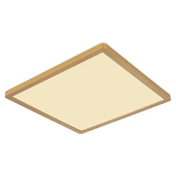 Globo LED-Deckenleuchte Sapana - 18 W, Warmweiß, Messing, L x B x H: 29,4 x 29,4 x 2,5 cm - Elegante LED-Deckenleuchte mit goldenem Rahmen und warmweißem Licht für stilvolle Beleuchtung.