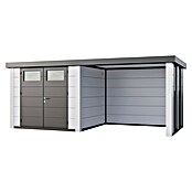 Telluria Caseta metálica Classico 2724 con salón a la derecha y 2 ventanas (Medidas ext. (An x Pr): 572 x 258 cm, Acero, Blanco, Sin set) | BAUHAUS