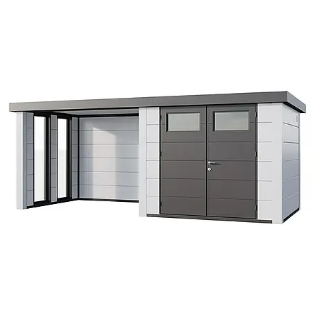 Telluria  Metallgerätehaus Classico 2724 mit Lounge S links inkl. 2 Fenster