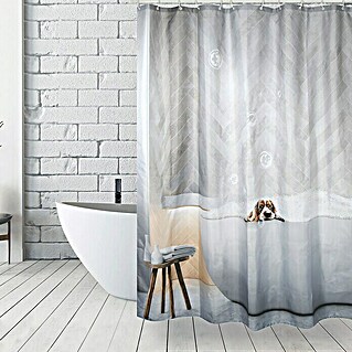 Venus Cortina de baño textil Doggy (180 x 200 cm, Blanco)