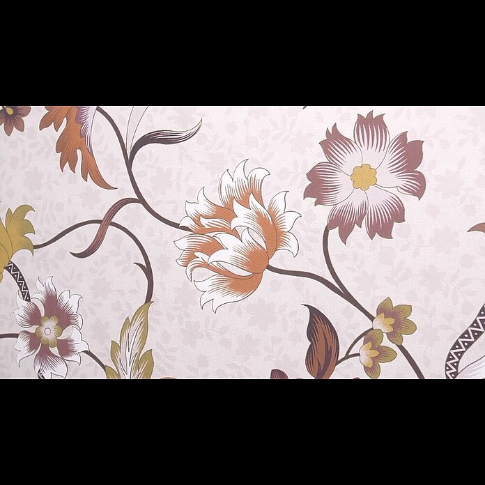 Marburg Heritage Vliestapete Blumenmotiv (Rosa/Braun/Orange, Floral, 10,05 x 0,53 m) | BAUHAUS