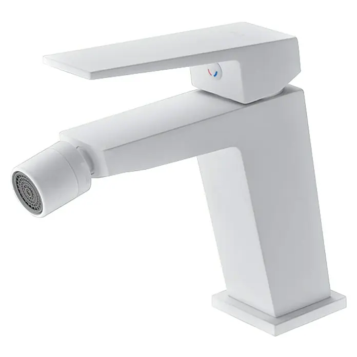 Imex Art Grifo monomando de bidé - Blanco - Un grifo blanco y moderno con función de bidé, que muestra un diseño minimalista que añade un toque elegante al baño.