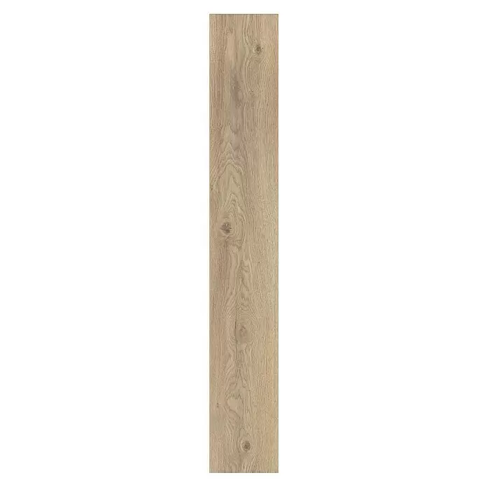Krono Original Laminat Organic Clever - Ashland Oak, Landhausdiele, 1.288 x 195 x 6 mm - Hellbraunes Holzdekor-Bodenpaneel mit natürlicher Maserung und Ästen.