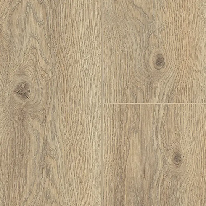 Krono Original Laminatmuster Organic Clever Ashland Oak - 297 x 195 x 6 mm, Landhausdiele - Holzstruktur-Fliesenmuster mit Maserung und Astlöchern, ideal für Bodenbeläge. Natürliche Optik für ein warmes Ambiente.