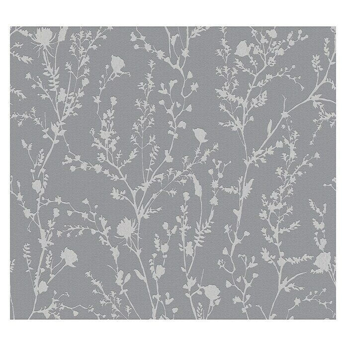 AS Creation Casual Living Vliestapete (Silbergrau, Floral, 10,05 x 0,53 m) | BAUHAUS