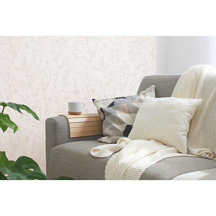 AS Creation Casual Living Vliestapete (Hellrosa/Hellgrau, Floral, 10,05 x 0,53 m) | BAUHAUS