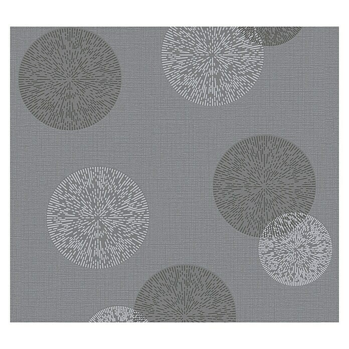 A.S. Création Casual Living Vliestapete Kreise (Anthrazitgrau, Grafisch, 10,05 x 0,53 m)